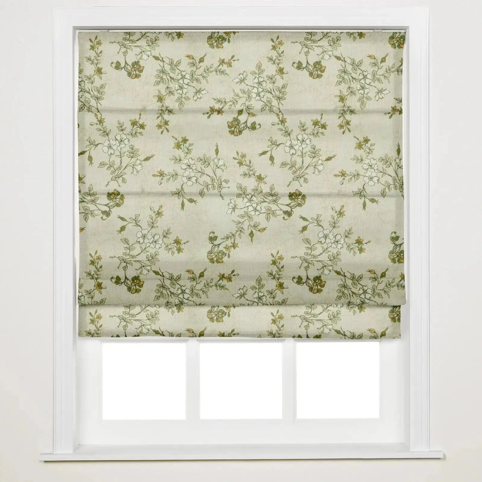 Elegant Sara Le Printed Roman Shade - Cordless Window Treatment for Plus Size Windows | Perfect for Living Room, Bedroom & Home Office Decor