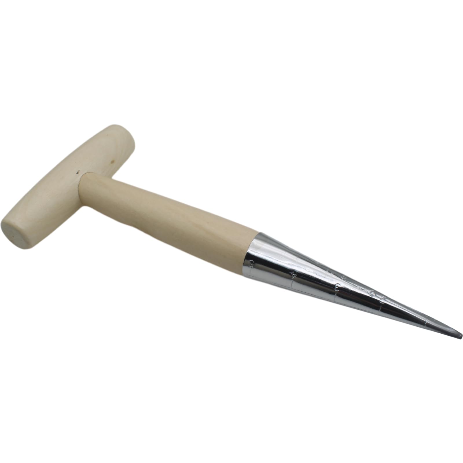Stainless Steel Garden Hand Dibber Seed Planter Tool with Wooden Handle - Hole Punch Dibbler for Sowing Seeds (1pc) - Perfect for Home Gardening, Planting Vegetables, Flowers and Herbs