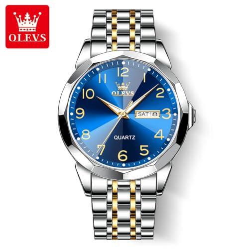 Two Tone Band Blue Arabic Numeral Face-9970