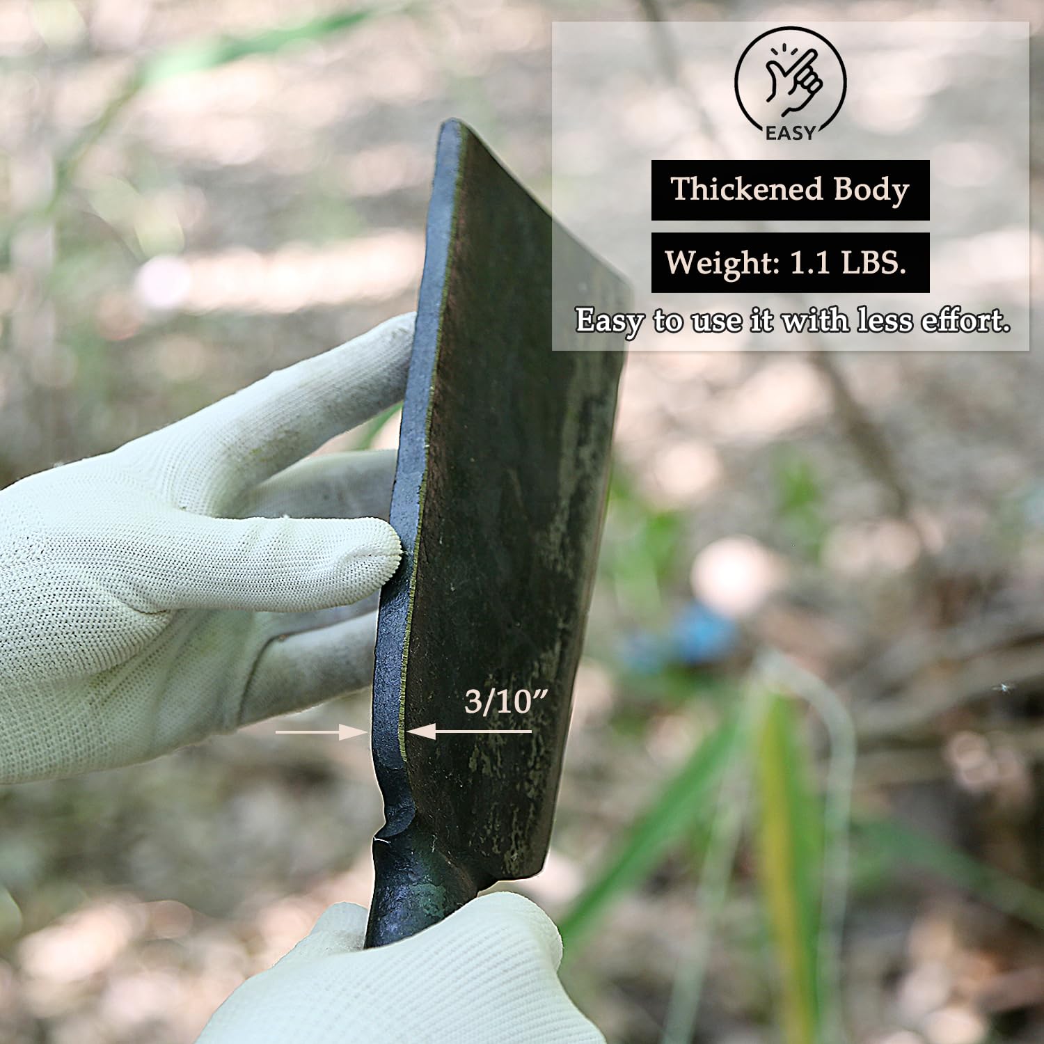 Heavy Duty Machete Sickle Knife - Professional Yard Work Tool for Cutting Trees, Brush Clearing & Gardening | Outdoor Construction Blade & Camping Axe for Survival, Landscaping & Wood Chopping
