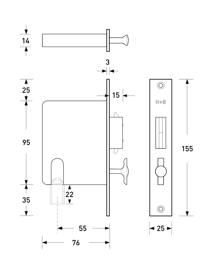 HB 690/35 Heavy Duty Sliding Door Lock - Secure Patio, Closet & Barn Doors - Keyless Entry & Child Safety for Home & Office Use