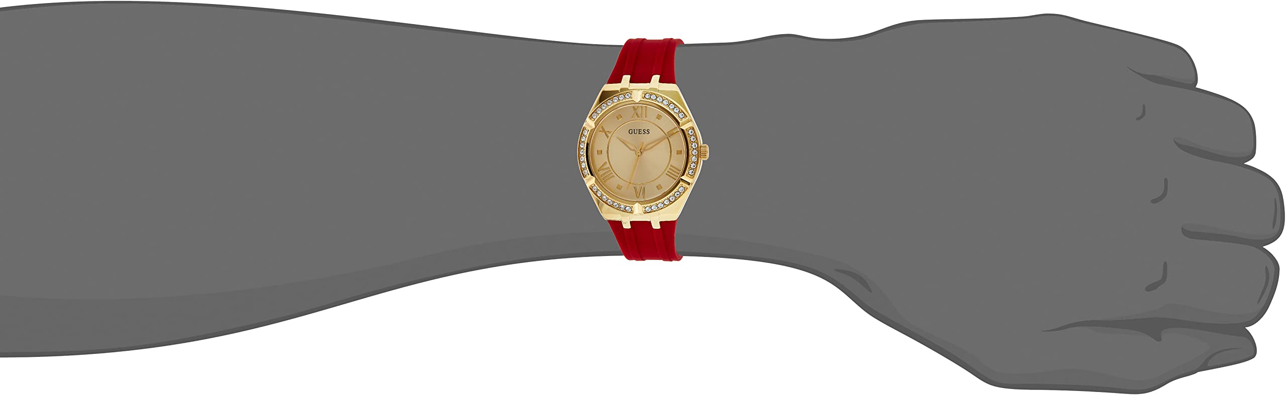 GUESS Women's Blue & Rose Gold-Tone Crystal Accent Silicone Watch - Fashionable Casual & Dressy Timepiece for Everyday Wear, Office & Special Occasions