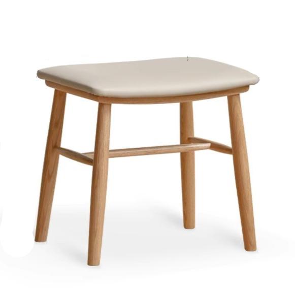 18.5x14.5x17.7 inch / 47x37x45 cm / Natural Wood Color / imitation leather beige makeup stool