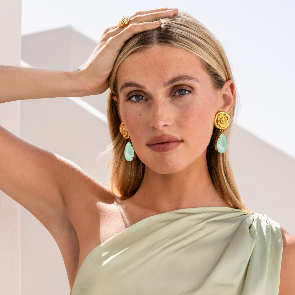 Rosita Drop Earrings - Dainty Soft Mint Green Jewelry for Women | Perfect for Weddings, Parties & Everyday Elegance