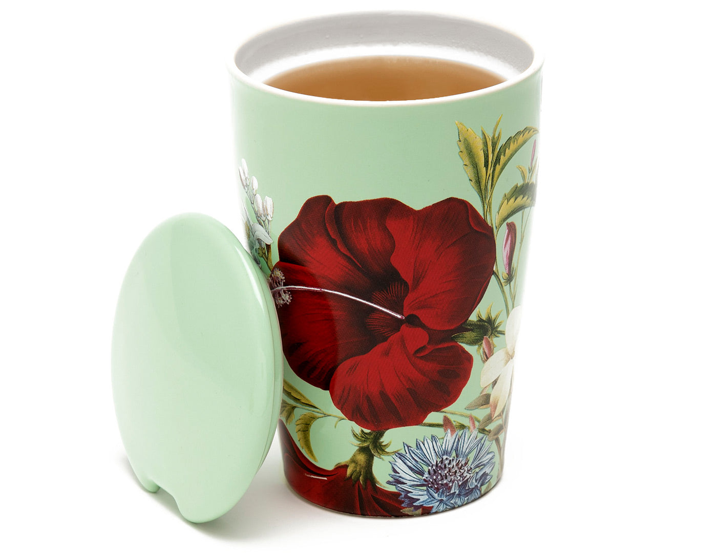 Premium KATI® Tea Infuser & Steeping Cup with Floral Design - Perfect for Loose Leaf Tea, Herbal Infusions & Relaxing Tea Time at Home or Office