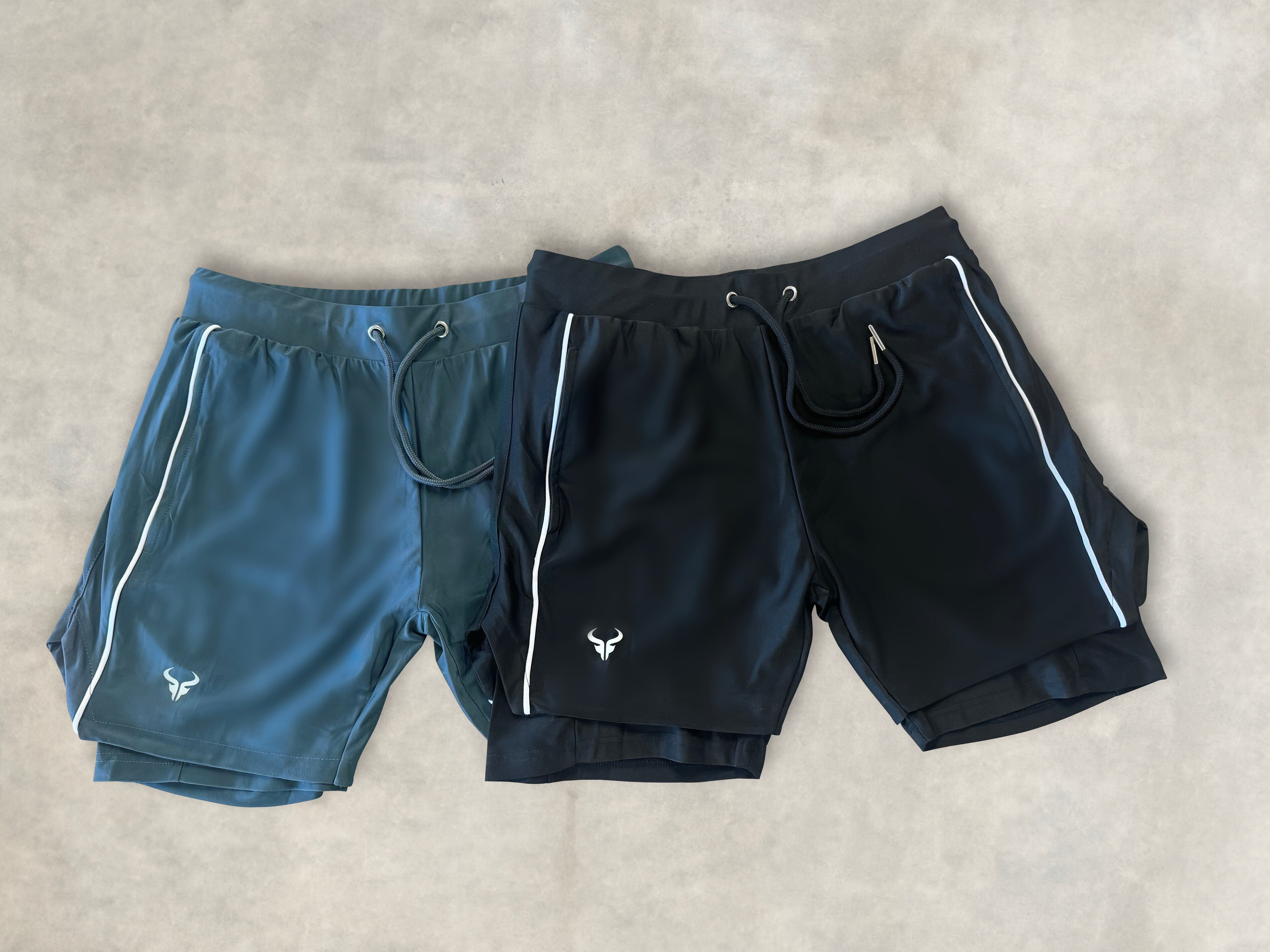 Cerus Black Flex 2-in-1 Running Shorts with Built-in Liner - Men's Athletic Workout & Gym Shorts for Running, Training, and Outdoor Activities