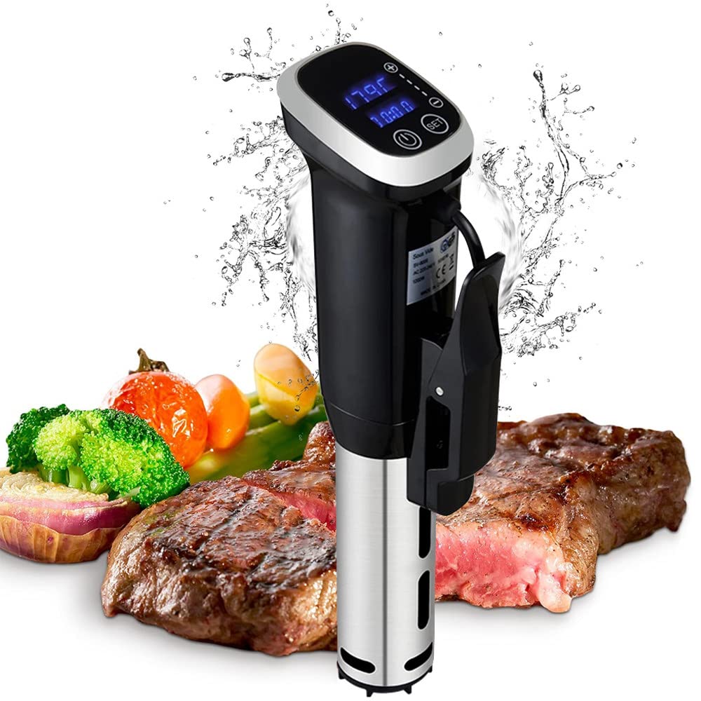 Premium 1200W Sous Vide Precision Cooker - IPX7 Waterproof, Ultra Quiet Stainless Steel Immersion Circulator for Home Kitchen & Professional Use | Perfect for Steak, Chicken, Fish & Meal Prep