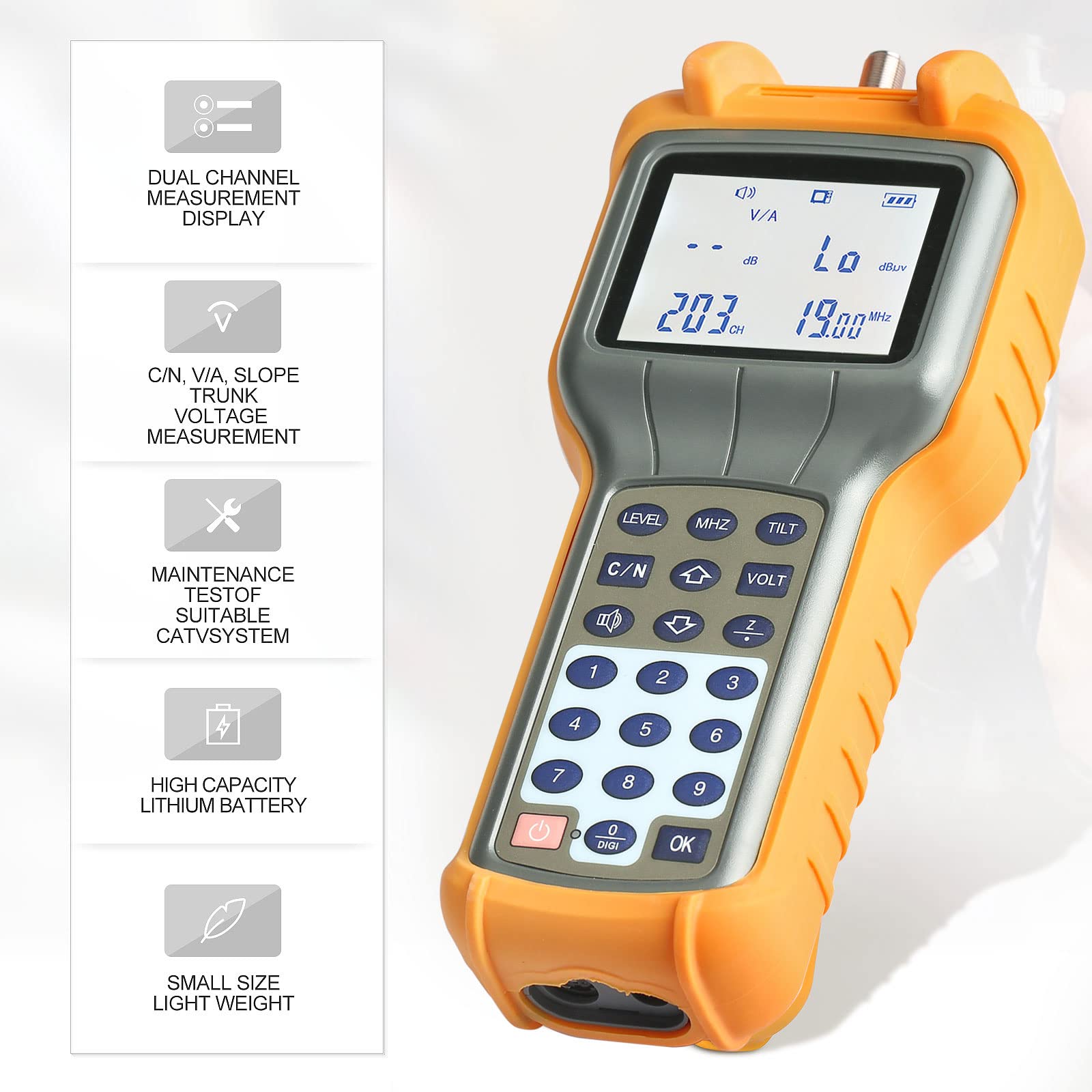 AUGOCOM® CATV Cable Tester - Coaxial Cable Tracer & Continuity Checker with Signal Level Meter (47-870MHz) - Perfect for TV, Internet & Satellite Installation & Maintenance