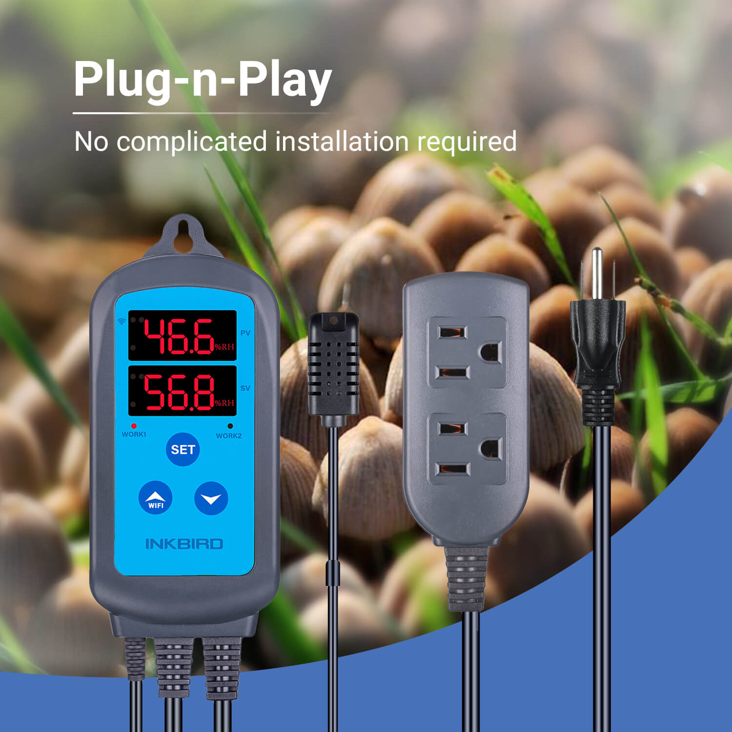 Smart WiFi Humidity Controller IHC 200 - Digital Hygrometer & Thermostat for Home, Greenhouse, and Wine Cellar Climate Control