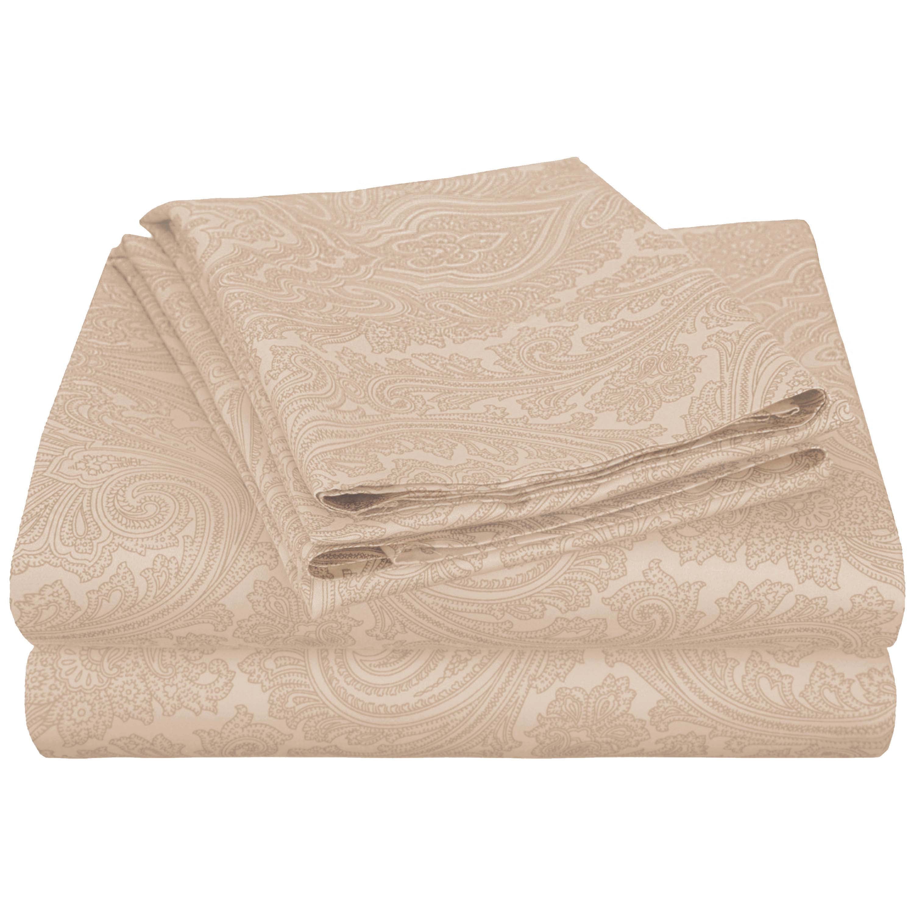 Italian Paisley 600 Thread Count Cotton Blend Deep Pocket Sheet Set - Ultra Soft Bedding for Queen & King Size Beds - Perfect for Luxury Hotels, Guest Rooms & Master Bedrooms