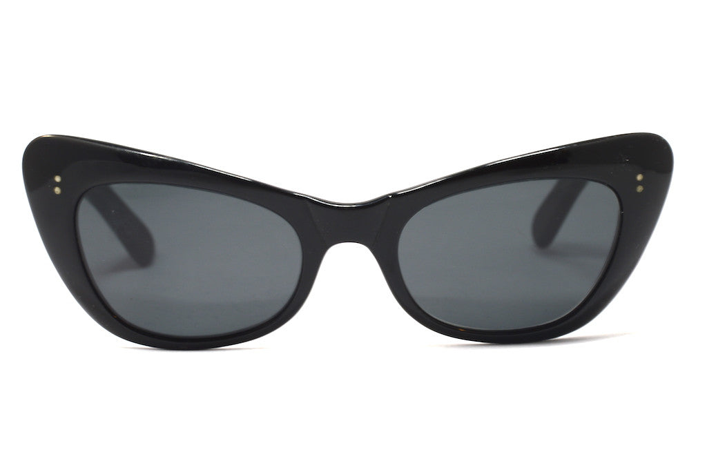 Vintage 1950s Polaroid Black Cat Eye Sunglasses for Women - Retro UV Protection Shades for Beach, Driving & Fashion Outfits