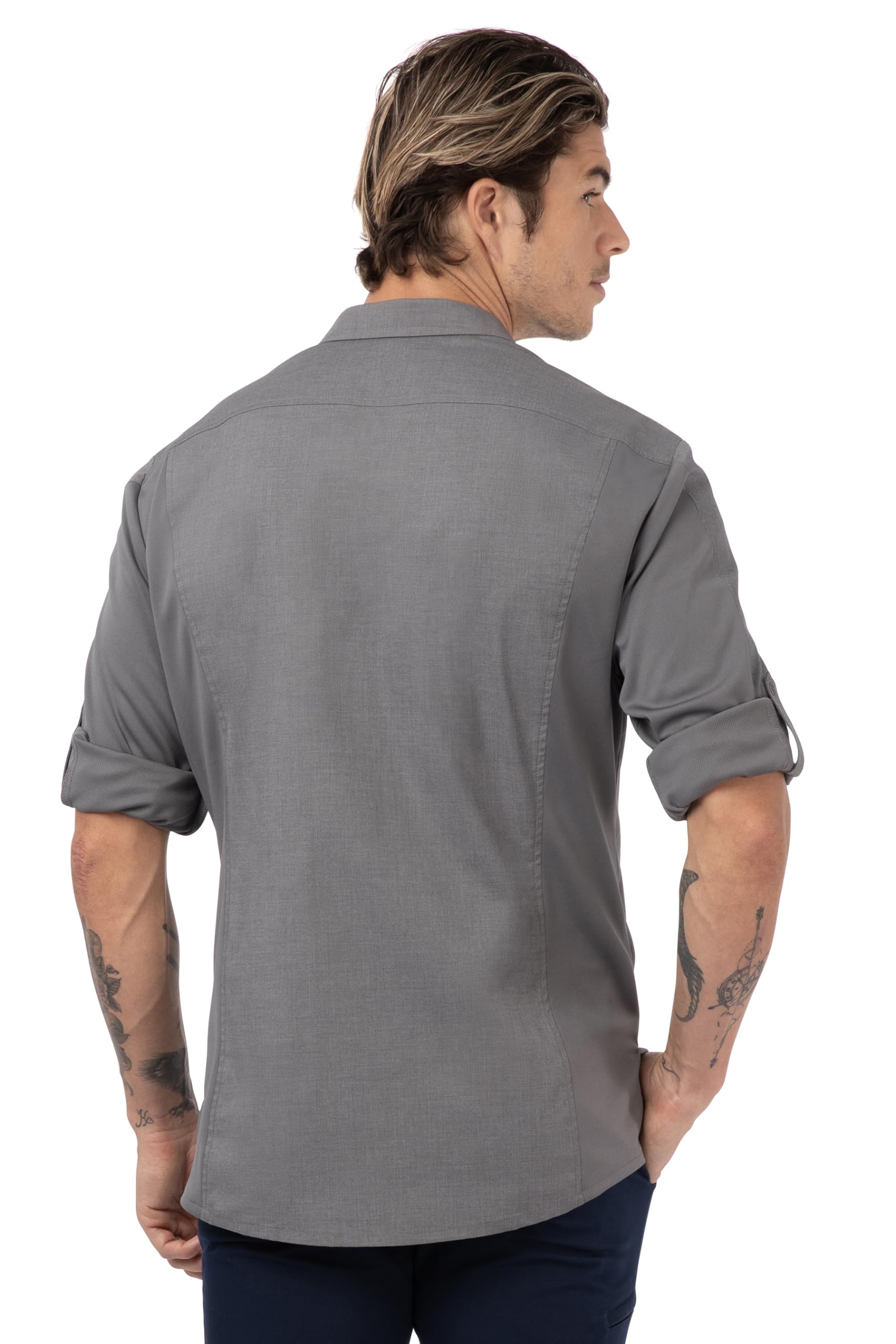 Chef Works Men's Seville Breathable Mesh Panel Work Shirt - Professional Kitchen Uniform for Chefs & Cooks | Ideal for Hot Kitchens, Cooking Classes & Restaurant Staff