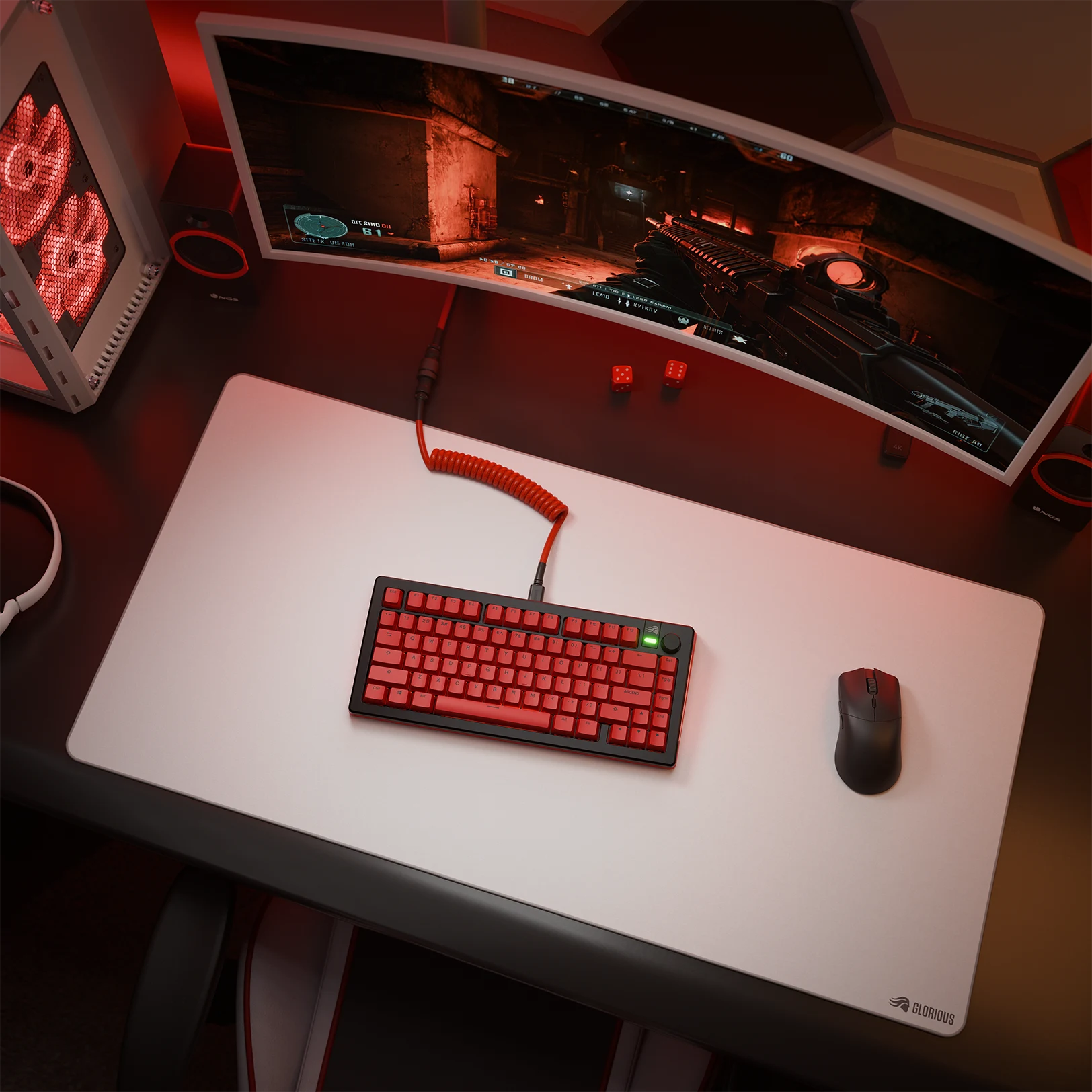 GPBT Revive Red Keycaps - 104 PBT Dye-Sublimation Keycap Set for Mechanical Keyboards (Cherry MX, Gateron, Kailh) - Perfect for Gaming, Typing & Custom Builds