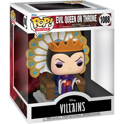 Disney Villains Evil Queen on Throne Deluxe Pop! Vinyl Figure #1088 - Collectible Toy for Disney Fans, Perfect for Display & Gifts