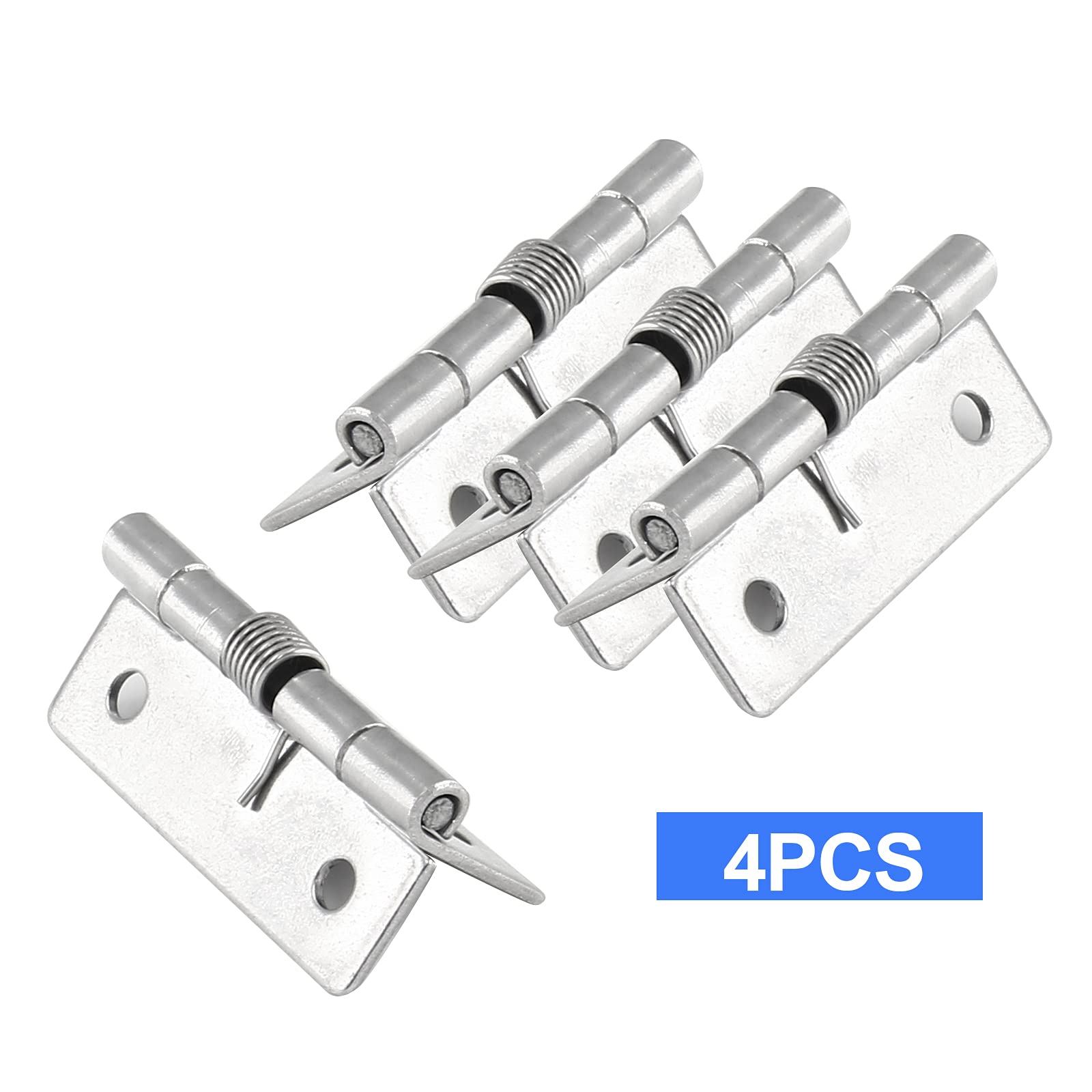 Luomorgo 4-Pack 2 Inch Stainless Steel Spring Loaded Cabinet Hinges - Self Closing Heavy Duty Hinges for Kitchen Cabinets, Bathroom Vanities & Furniture Doors (4 Pieces)