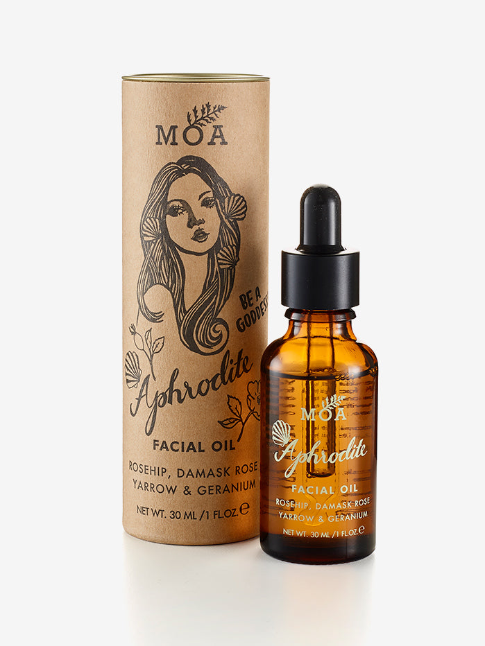 MOA Aphrodite Facial Oil - Organic Anti-Aging Face Serum with Vitamin E & Rosehip Oil for Glowing Skin | Day & Night Moisturizer for Dry, Sensitive Skin | Perfect for Skincare Routine & Makeup Prep