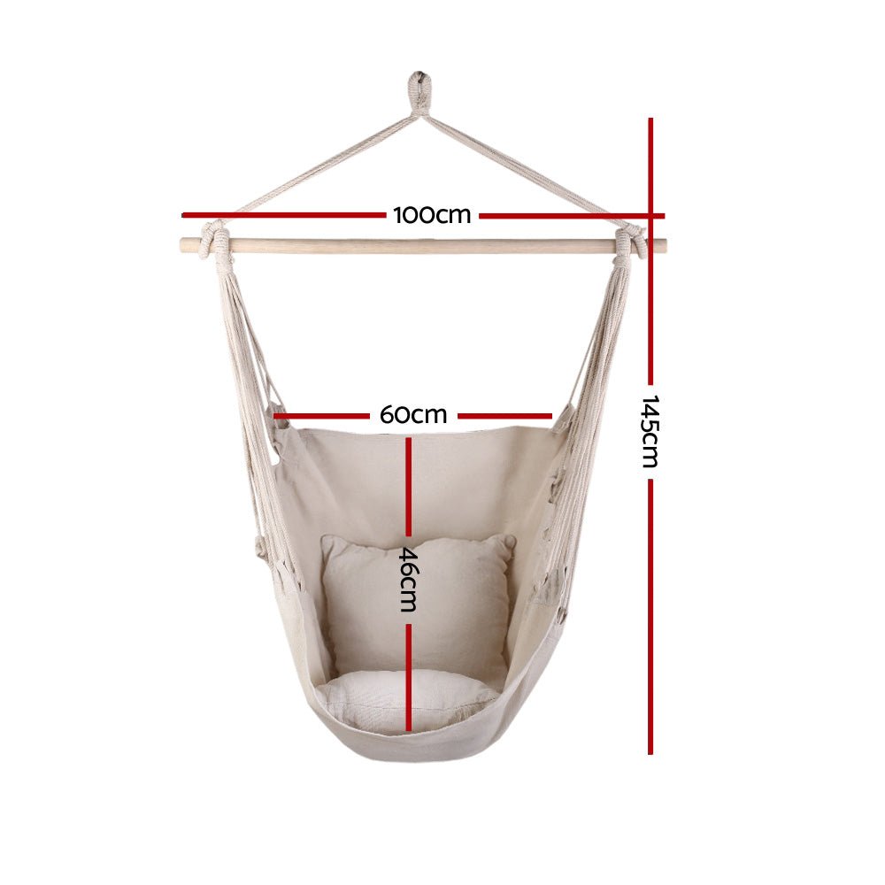 Comfortable Outdoor Hammock Chair with Cushion & Pillow - Perfect for Camping, Backyard Relaxation, and Patio Lounging