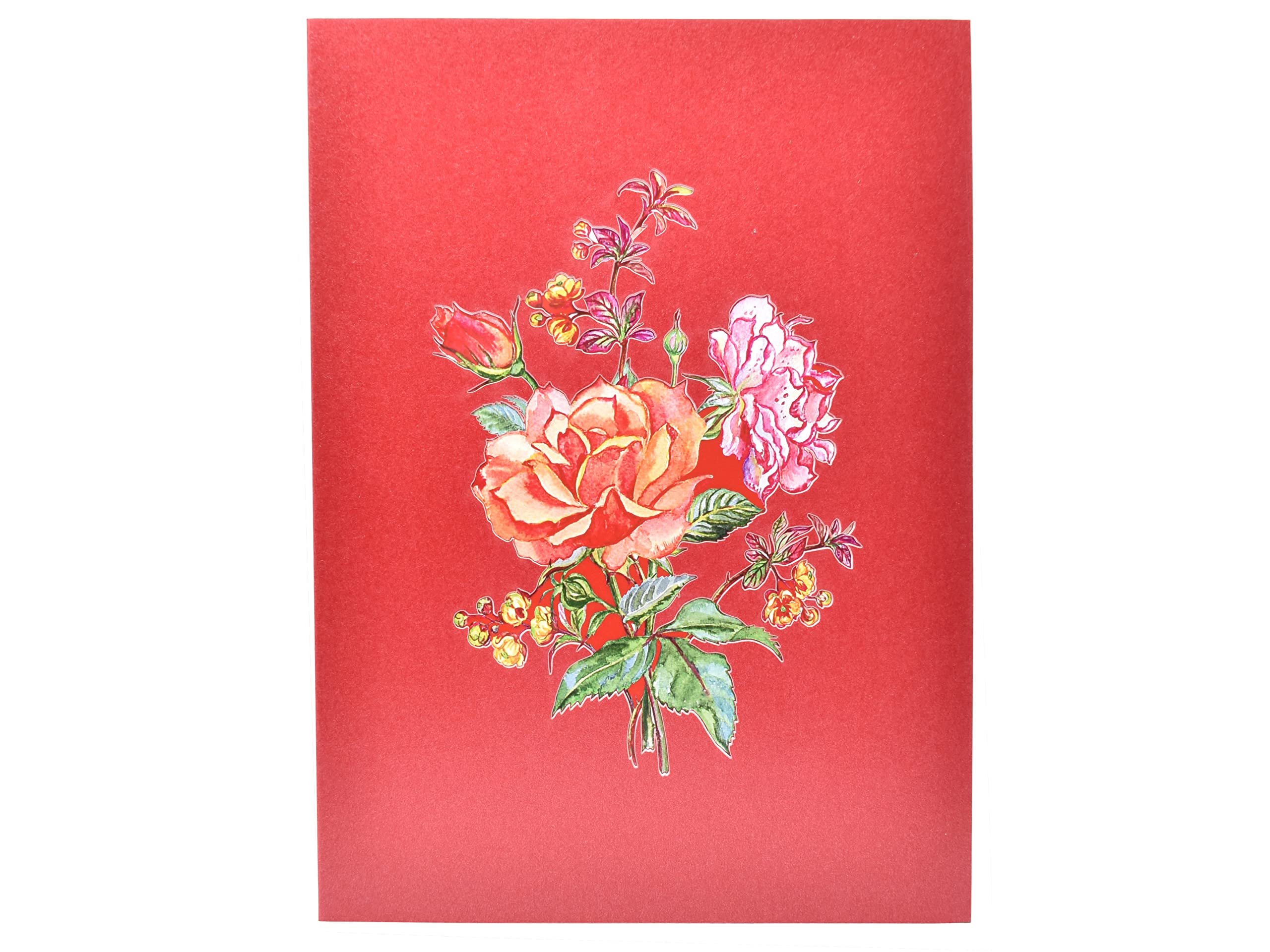 3D Pop Up Rose Bouquet Greeting Card - Elegant Birthday, Anniversary, Mother's Day, Valentine's Day & Spring Celebration Card - Perfect for Romantic Gifts, Wedding Invitations & Special Occasions