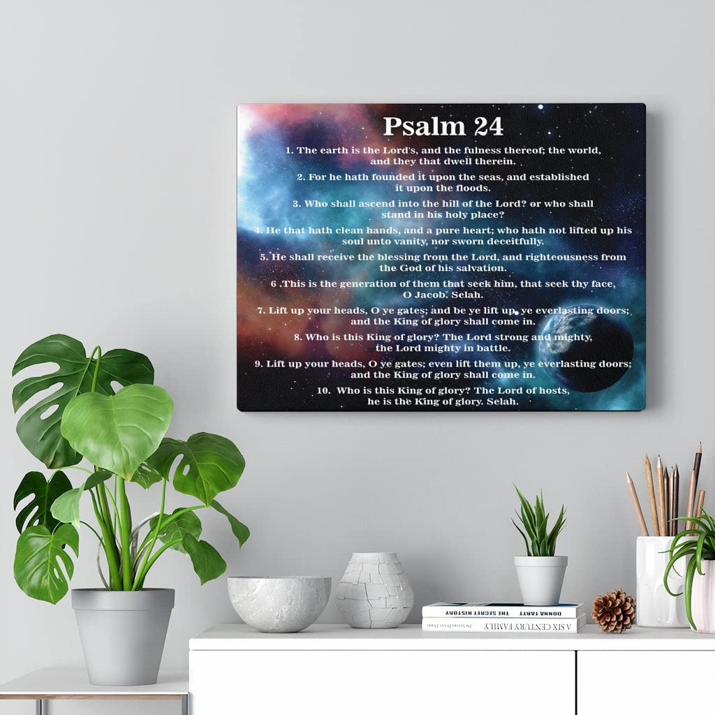 Bible Verse Canvas Wall Art - Psalm 24 Christ is King Christian Home Decor for Living Room, Bedroom & Church | Inspirational Scripture Gift for Weddings, Baptisms & Religious Occasions