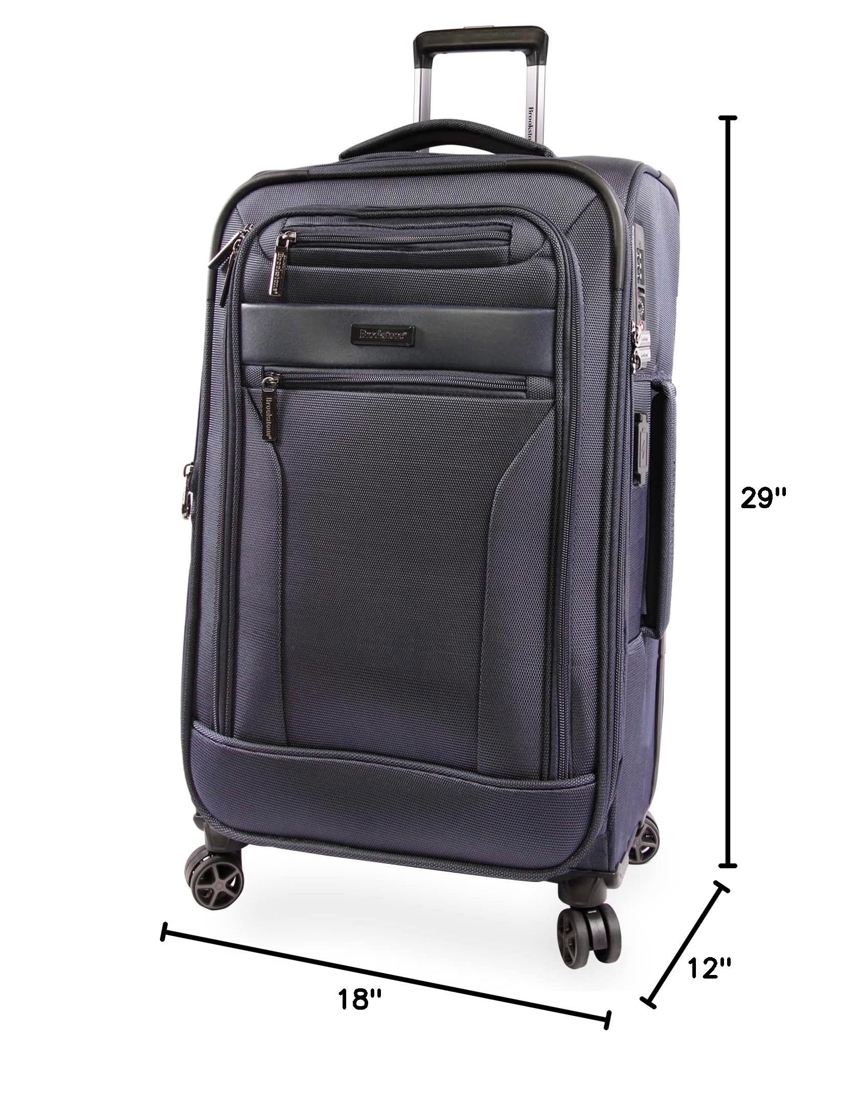 Harbor 2-Piece Softside Spinner Luggage Set in Navy Blue - Lightweight Expandable Suitcase for Travel, Business Trips & Vacations