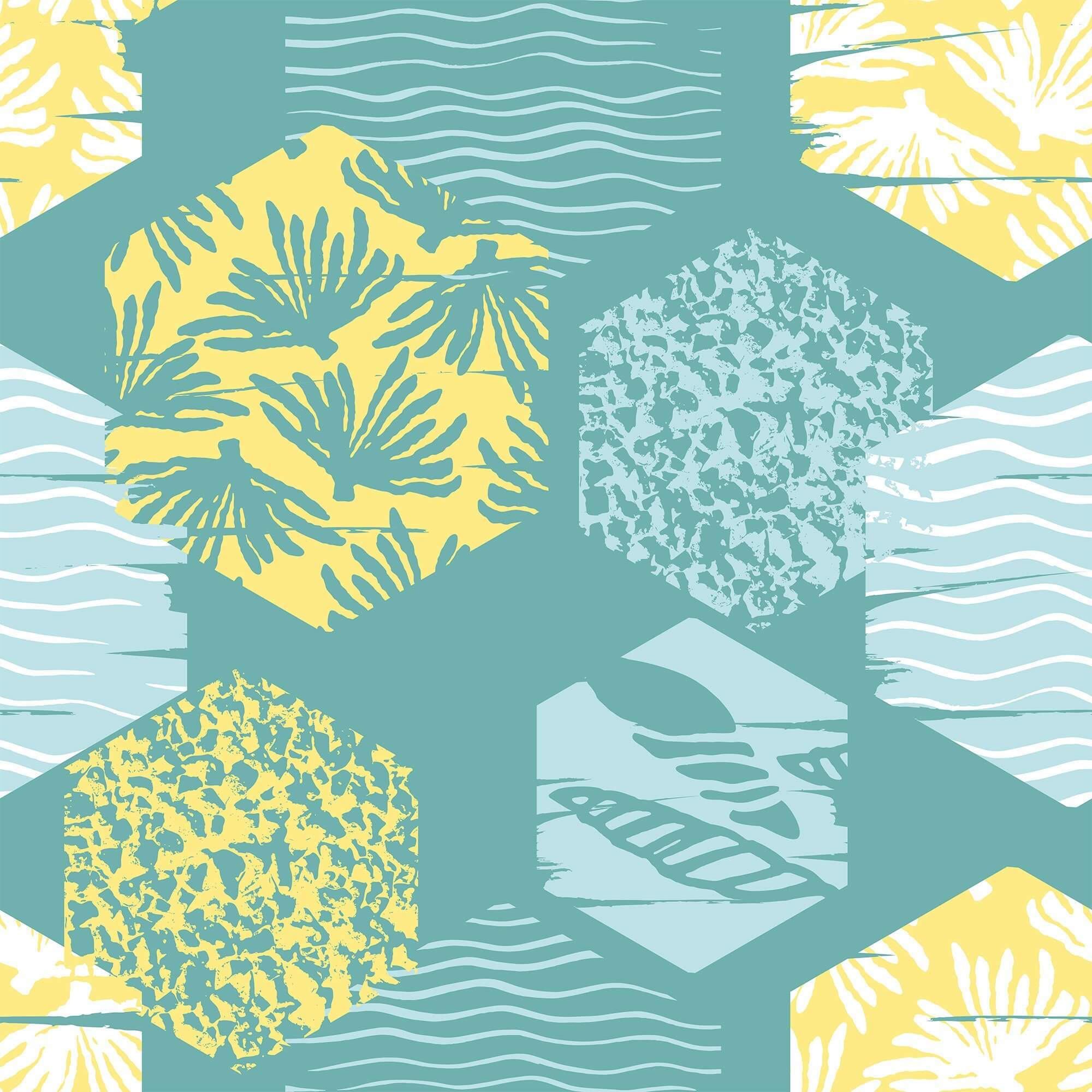 Retro Yellow and Mint Green Peel and Stick Removable Wallpaper for Teens - Self-Adhesive Decorative Wall Covering for Bedroom, Dorm, or Nursery Decor