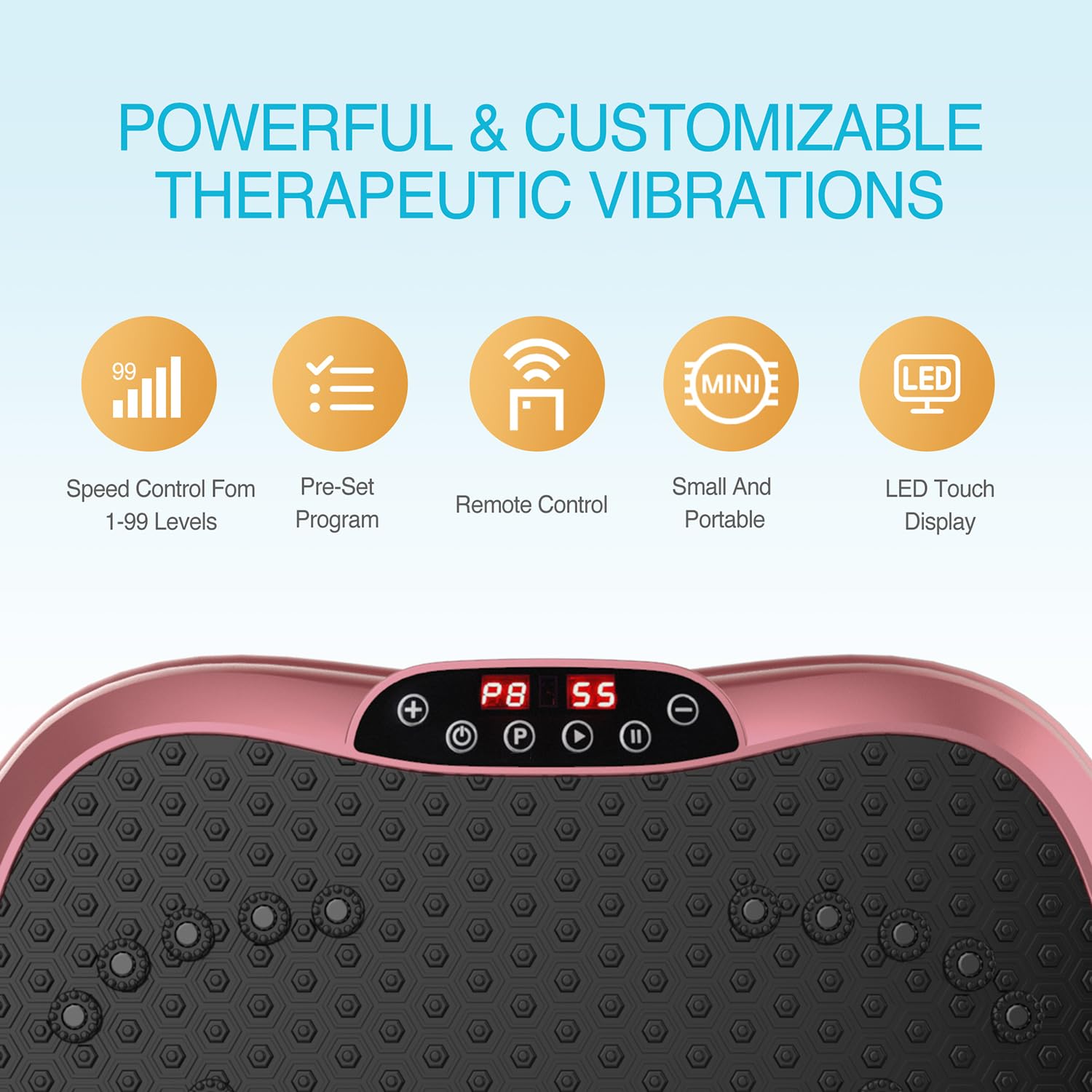 AXV Portable Mini Vibration Plate Exercise Machine - Whole Body Workout for Weight Loss, Toning & Lymphatic Drainage | Home Gym Fitness Equipment for Women & Men | Perfect for Small Spaces & Apartment Workouts