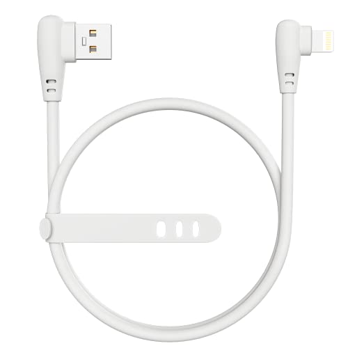 Ironten 10ft L-Shaped Braided Nylon Lightning Cable [100-Pack] - Apple MFi Certified Charging Cord for iPhone 13/12/11/SE/X/8 & More - Durable Fast Charging Cable for Home, Office, Car & Travel (White)