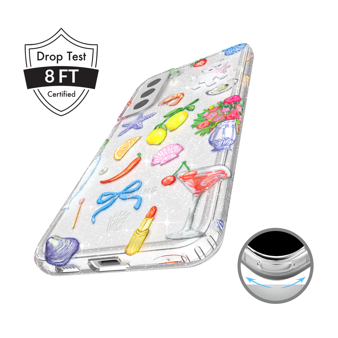 Dolce Vita Glitter Samsung Phone Case - Sparkly Protective Cover for Galaxy S21/S22/S23 - Perfect for Parties, Night Out & Special Occasions