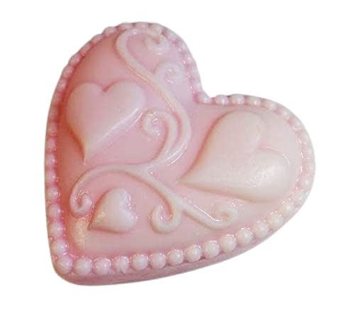 5-Piece Tea Rose Scented Heart-Shaped Goat Milk & Shea Butter Soap Gift Set - Luxurious Handmade Soap for Valentine's Day, Mother's Day Gifts & Romantic Bath Time