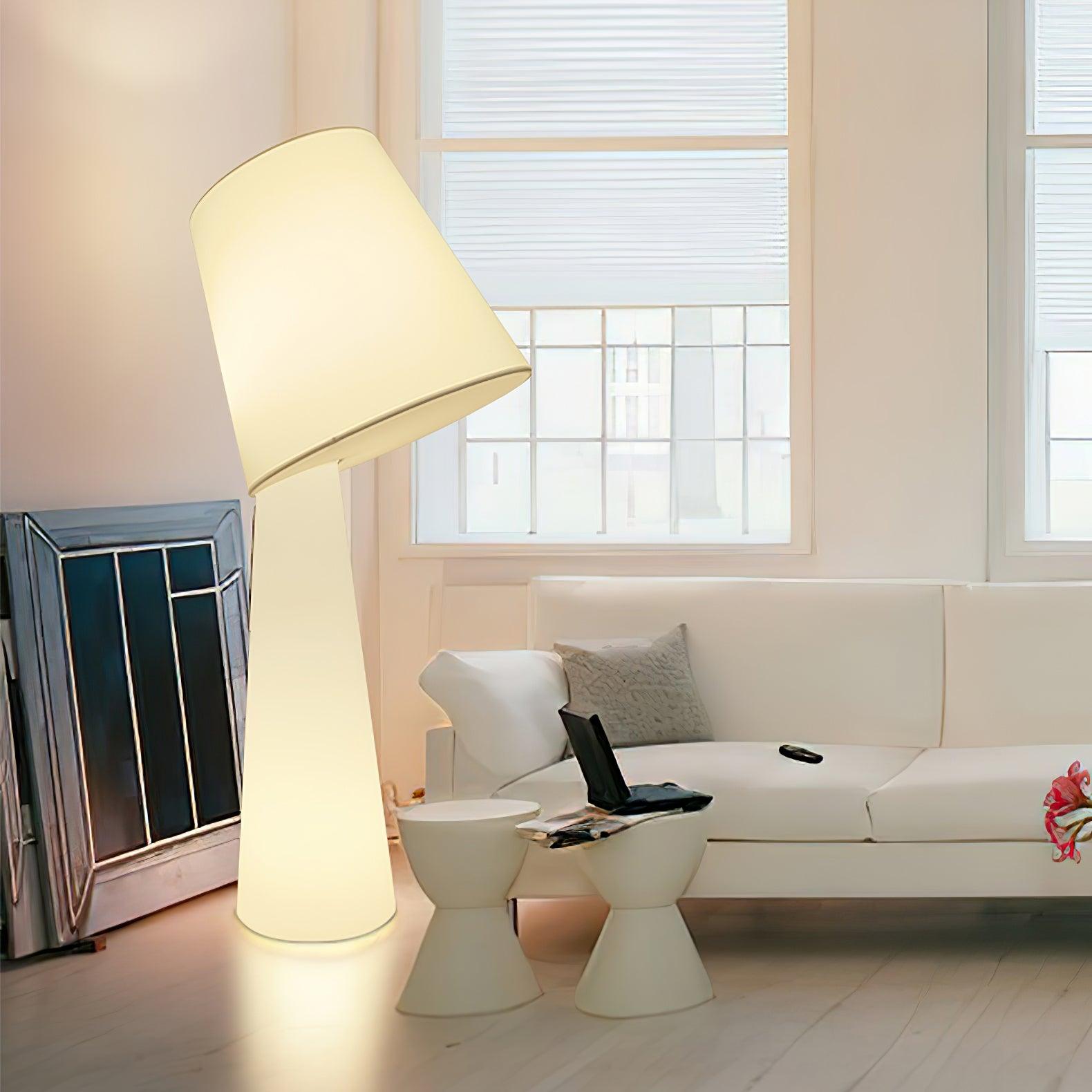 Modern Column Fabric Floor Lamp - Elegant Standing Light for Living Room, Bedroom & Office - Perfect for Reading, Relaxing & Ambient Lighting