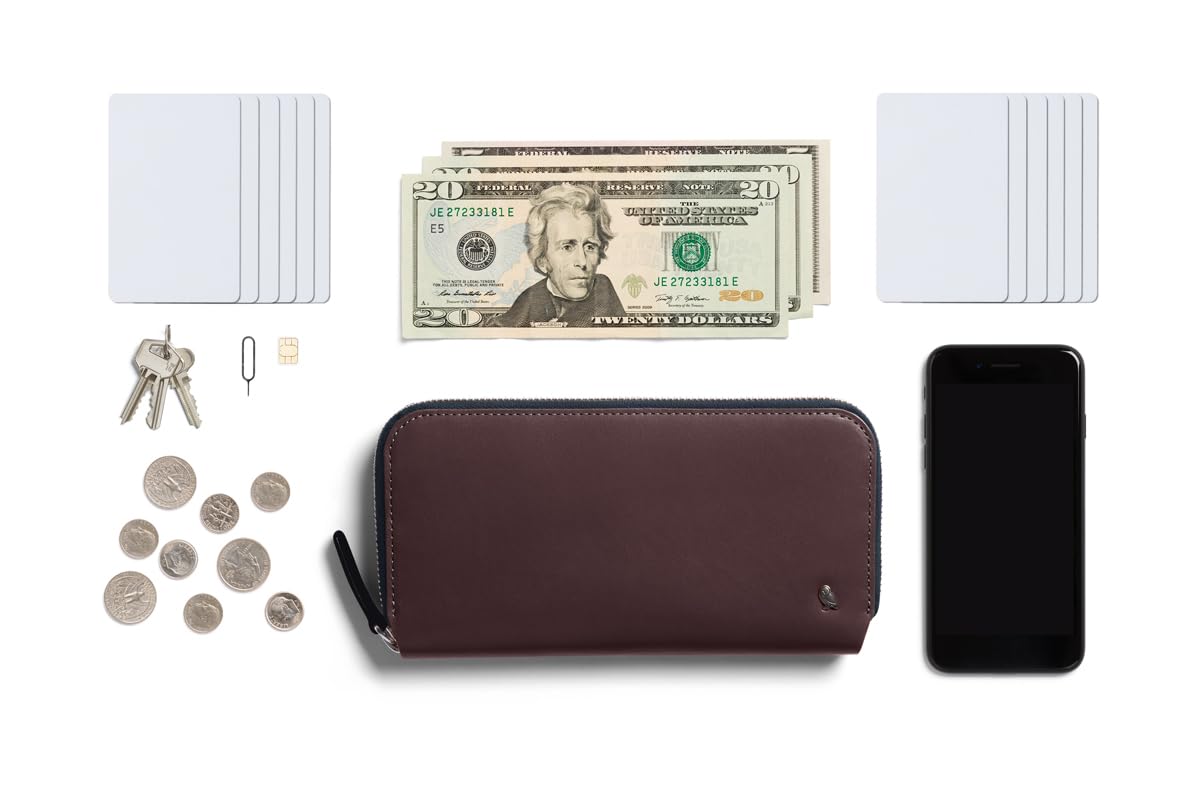 Bellroy Folio Premium Leather Wallet with Zipper Closure - Slim RFID Blocking Bifold Wallet for Men & Women - Perfect for Travel, Business & Everyday Carry