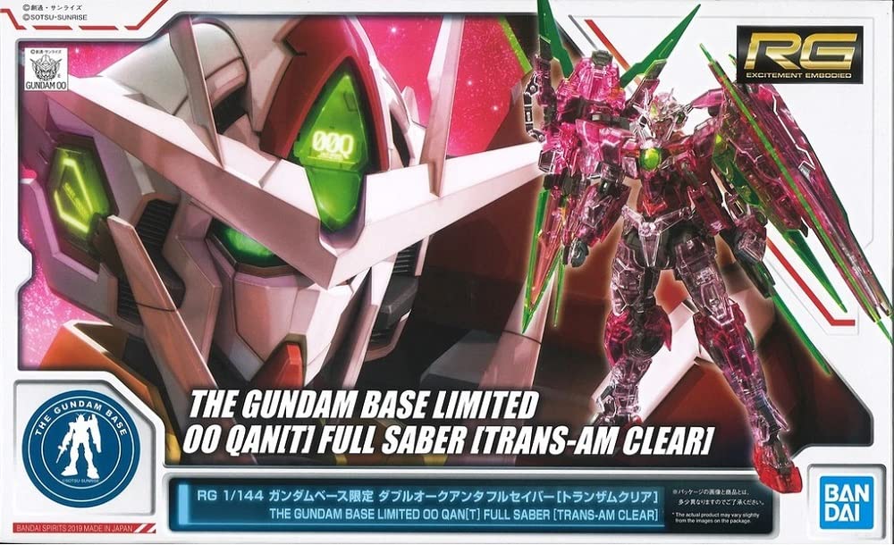 Bandai RG 1/144 00 Qan[T] Full Saber Trans-Am Clear Gundam Model Kit - Perfect for Collectors & Anime Fans, Great Gift for Gundam Enthusiasts
