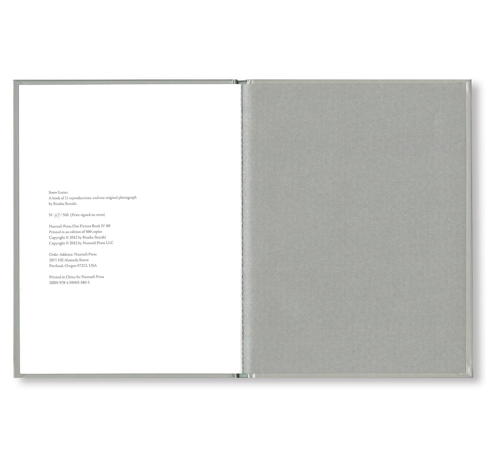 ONE PICTURE BOOK #80: SNOW LETTER by Risaku Suzuki - Japanese Photography Art Book for Collectors, Perfect for Home Decor & Gift Giving