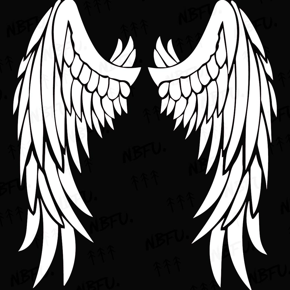 Saint Wings Lovely White Vinyl Decal Stickers (Set of 2) - Waterproof Premium Laptop, Phone, Helmet, Car Window, Bumper, Mug, Cup, Door & Wall Decor - Perfect for Personalizing Devices, Vehicles and Home Accessories