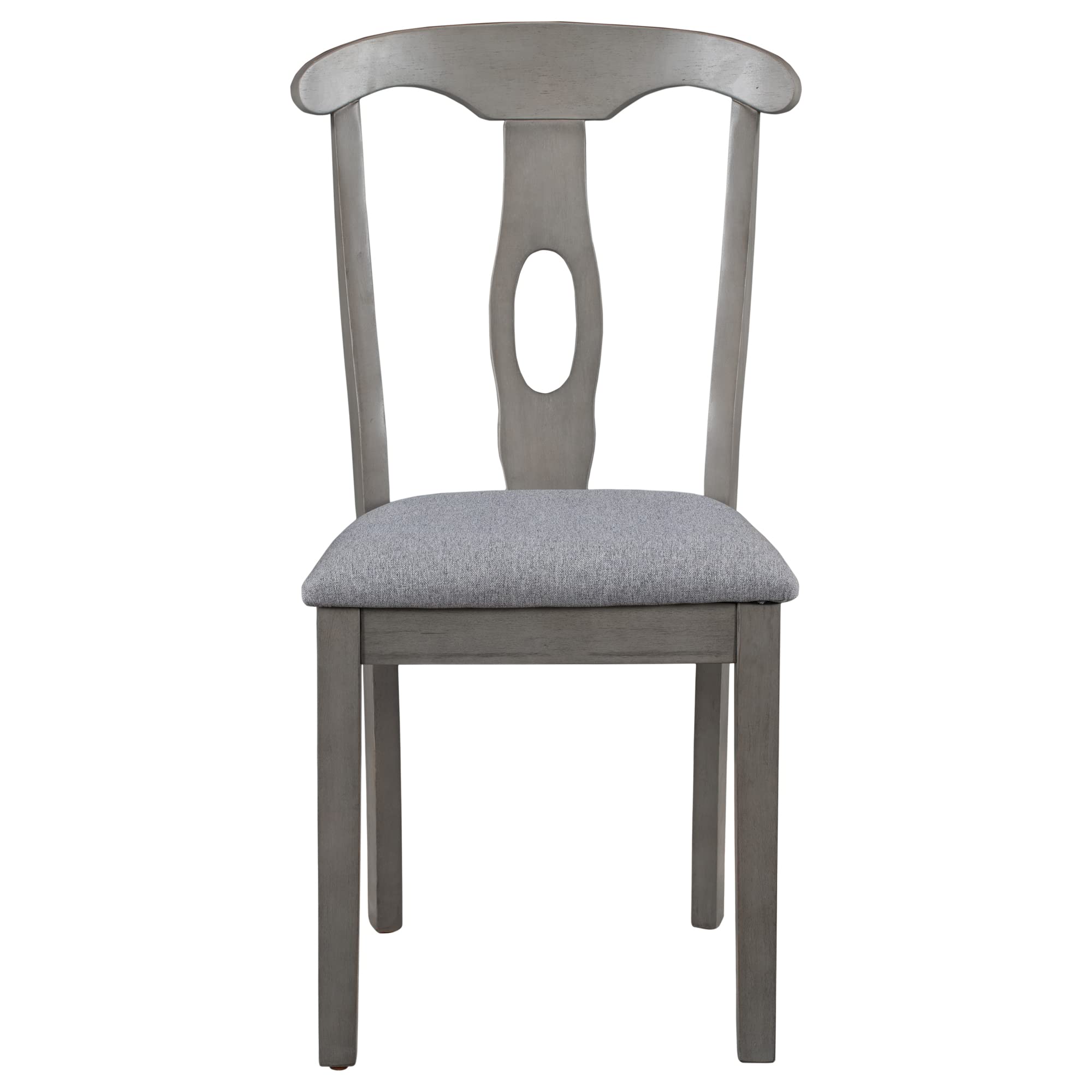 Set of 4 Rustic Wood Upholstered Dining Chairs - Farmhouse Style Kitchen & Dining Room Chairs for Home Decor & Entertaining
