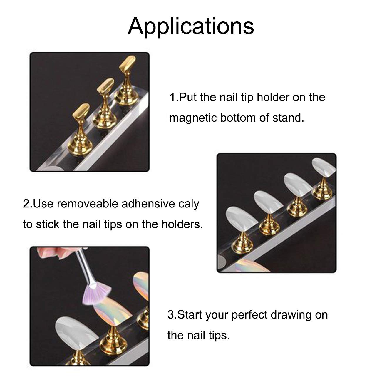 Acrylic Nail Art Display Stand for DIY Manicure Training - MIGHTY SILVER | Practice Finger Mannequin for Nail Technicians & Students | Salon & Home Use