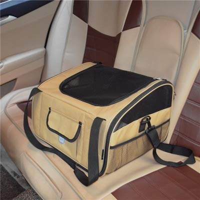 Portable Foldable Pet Travel Carrier Bag - Fashionable Dog & Cat Car Seat, Tote & Booster for Puppies - Perfect for Travel, Hiking, Walking & Outdoor Adventures