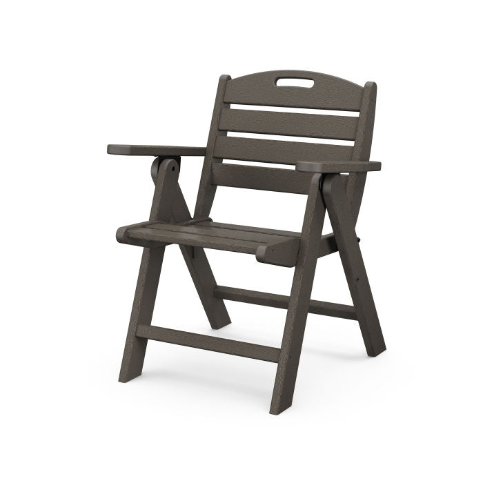 POLYWOOD Nautical Folding Lowback Adirondack Chair - Outdoor Patio, Beach, Poolside & Deck Furniture for Relaxing