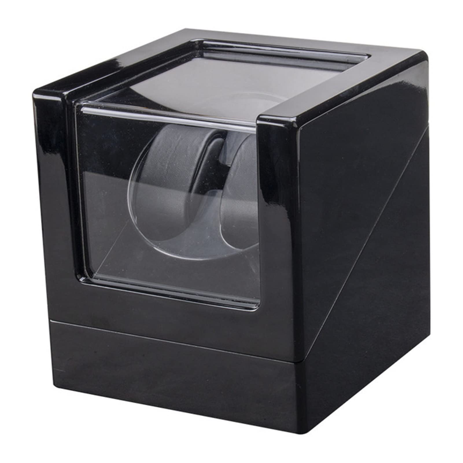 HUACHEN-LS Automatic Watch Winder with LED Backlit - Dual Position USB Powered Mechanical Watch Winding Box for Men & Women - Perfect for Travel, Nightstand Display & Watch Collection Storage (Black, Single Watch Capacity)