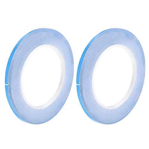 High-Performance uxcell Thermal Adhesive Tape 5mm x 25m - Thermally Conductive Double Sided Tape for CPU Coolers, LED Strips, Heat Sinks (2 Pack) - Perfect for PC Building, Electronics Repair & DIY Projects