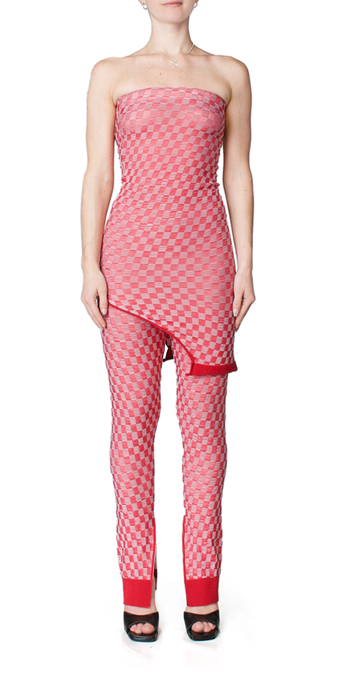 Elegant Convertible Jacquard Check Dress & Top - Versatile Women's Fashion for Casual, Office & Party Wear