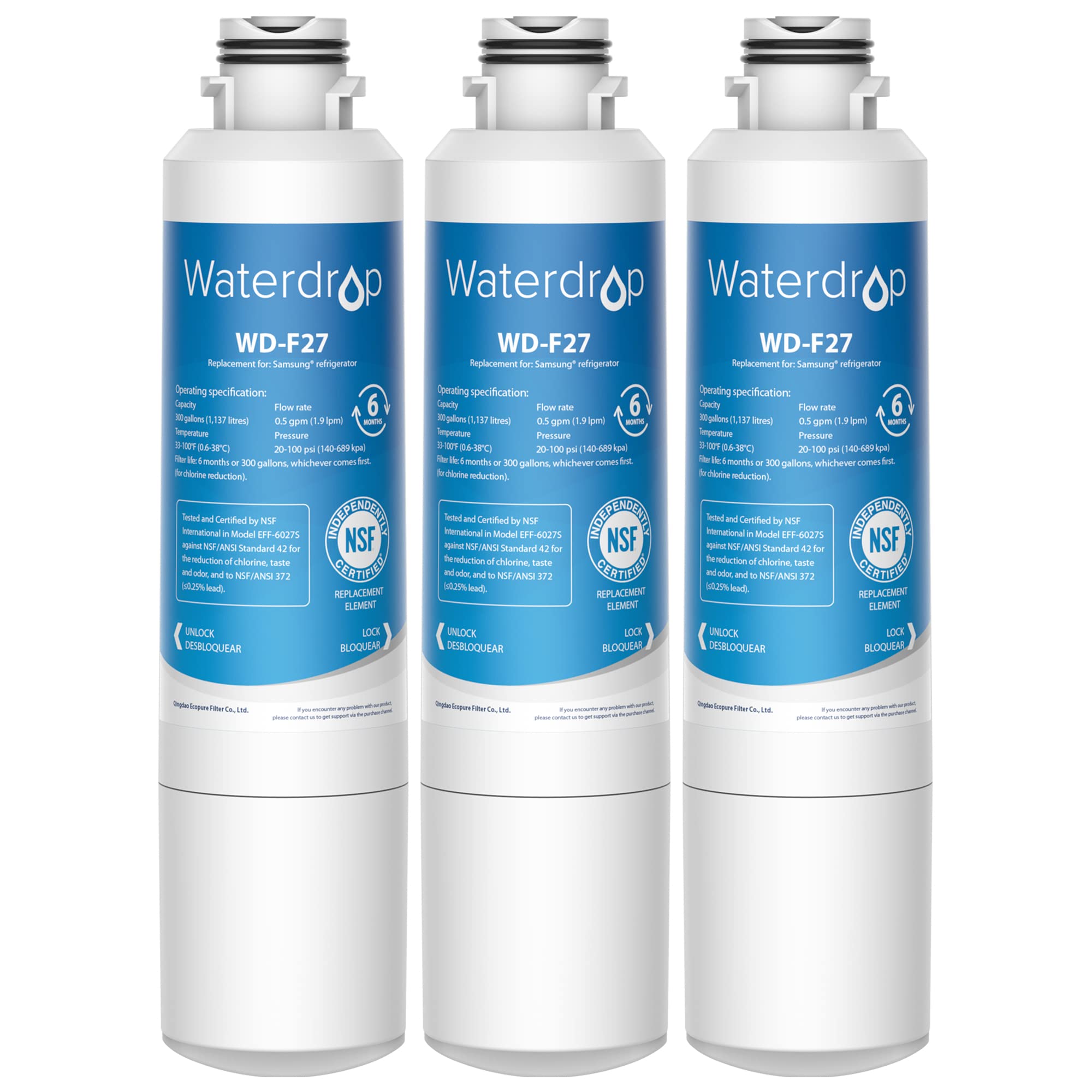 Samsung DA29-00020B Refrigerator Water Filter Replacement - 9 Pack | Compatible with DA29-00020A, HAF-CIN/EXP, DA29-00020B-1, WDP-F27 | Clean & Fresh Drinking Water for Home & Office Use