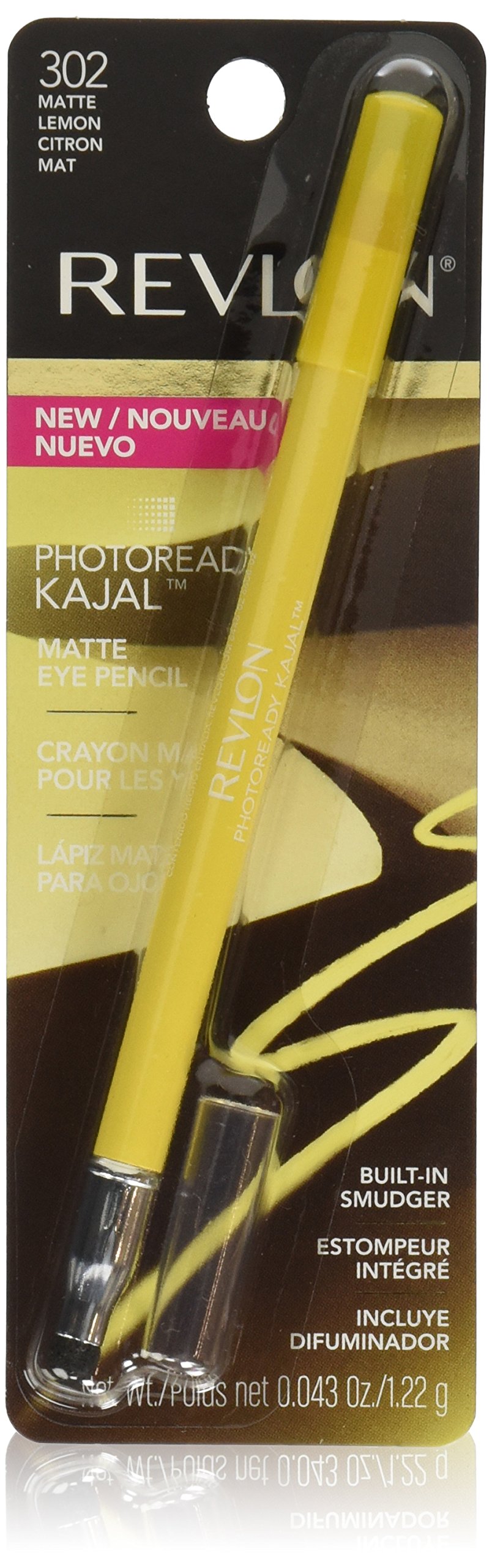Revlon Photo Ready Kajal Eye Pencil - Matte Lemon (302) | Long-Lasting Waterproof Eyeliner for Smoky Eyes & Everyday Makeup | Perfect for Parties, Dates & Professional Looks