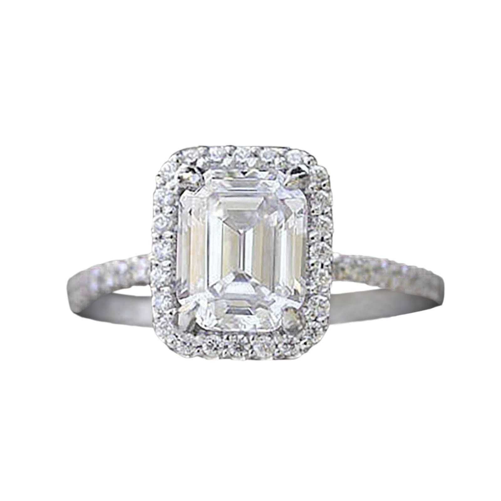 Elegant Rectangle Full Zircon Diamond Ring for Women - Engagement, Wedding, Anniversary Jewelry Gift - Perfect for Teens & Special Occasions