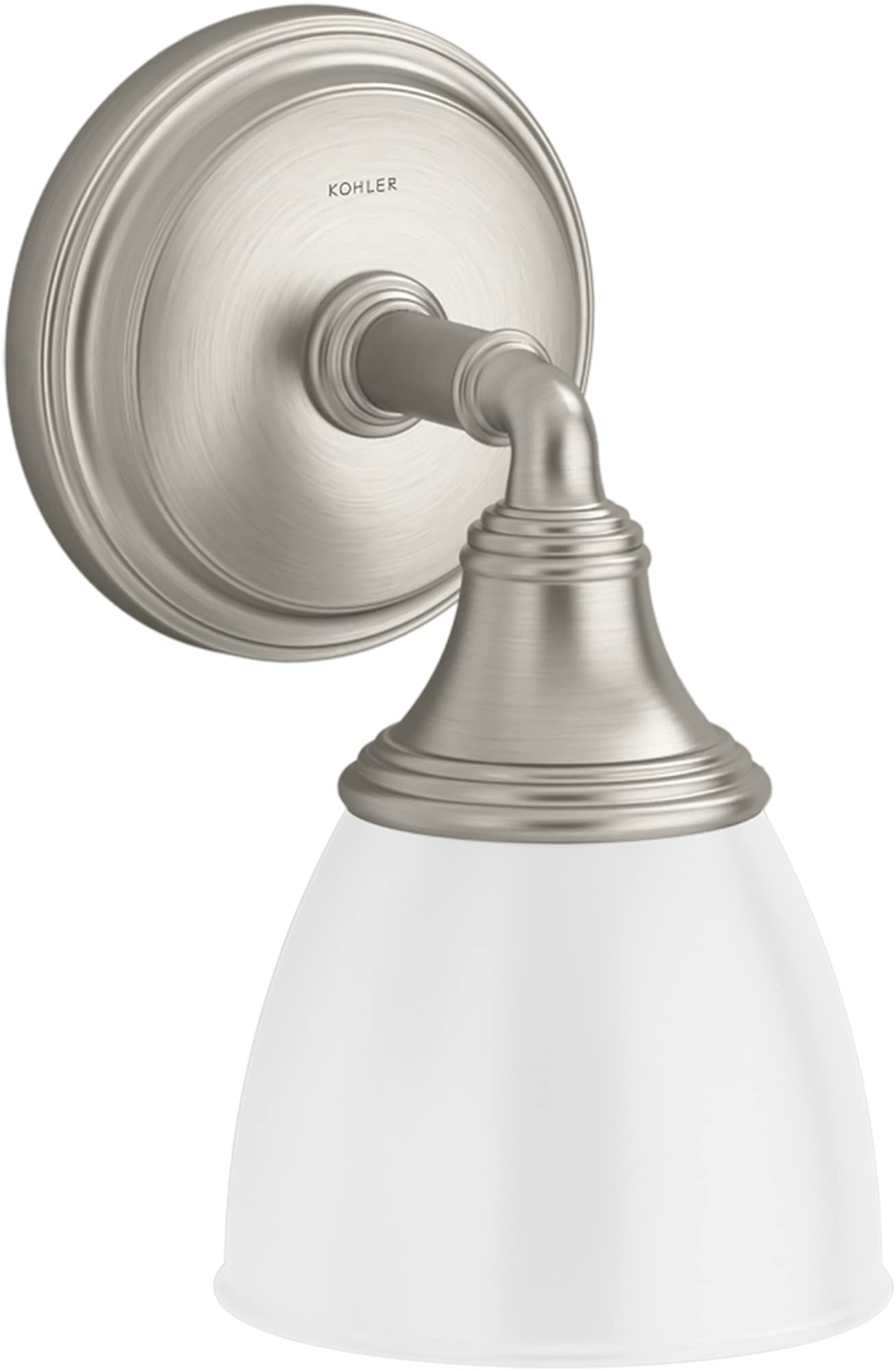 KOHLER Devonshire Brushed Nickel Bathroom Vanity Light Fixture - Adjustable Wall Sconce with Up/Down Facing Options - UL Listed 1-Light Bath Lighting - Perfect for Modern Bathrooms & Powder Rooms