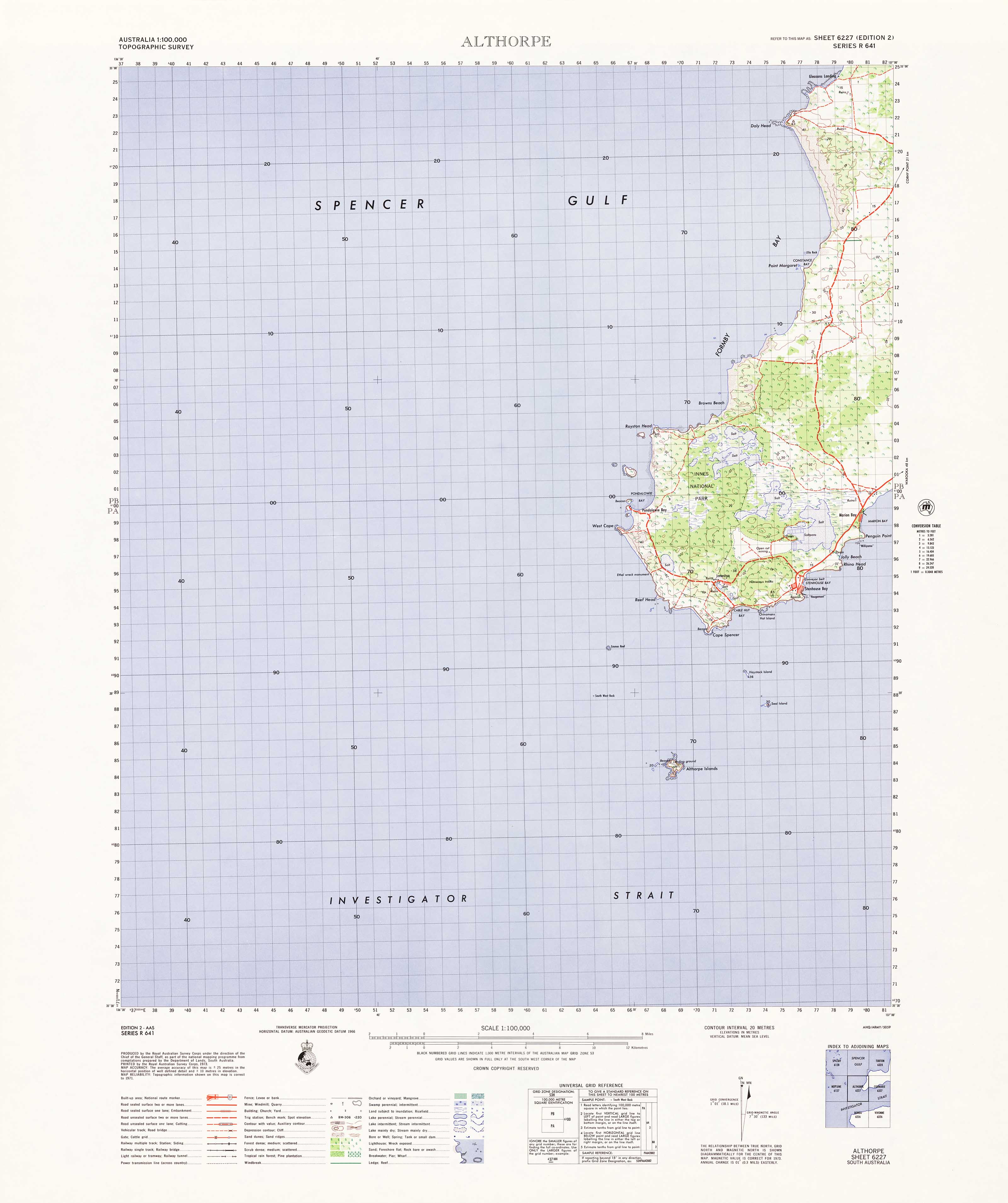 6227 Althorpe 1:100,000 Scale Topographic Map - Hiking, Camping & Outdoor Navigation for Adventurers