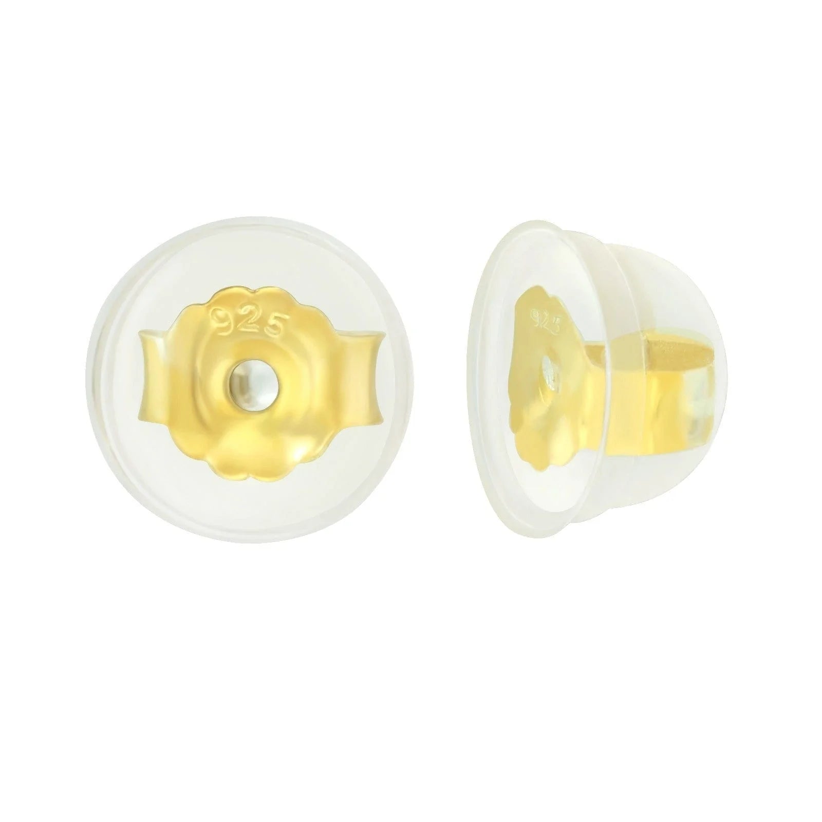 3 Pairs Silicone Coated Silver & Gold Butterfly Earring Backs for Stud Earrings - Secure & Comfortable Earring Stoppers for Daily Wear, Parties & Special Occasions