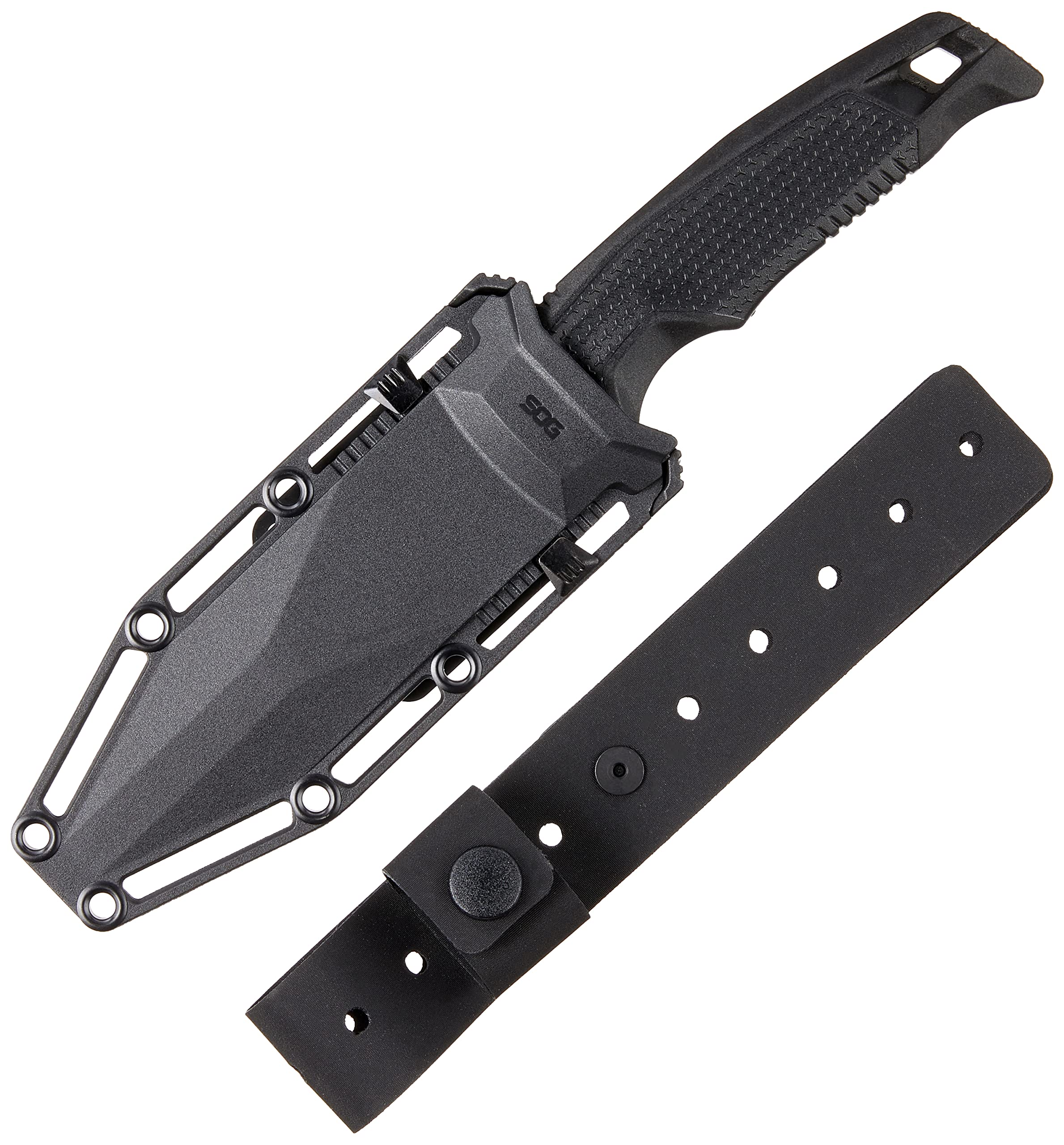 SOG Recondo FX Partially Serrated Tactical Knife - 440C CRYO Stainless Steel Full-Tang Fixed Blade with Rubberized Grip | Survival, Camping & Outdoor Activities
