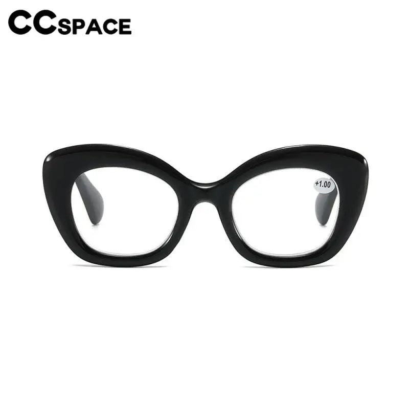 CCspace Unisex Full Rim Oval Thick Polycarbonate Reading Glasses 57478 | Blue Light Blocking | +1.0 to +4.0 Magnification | Perfect for Office Work, Reading & Computer Use