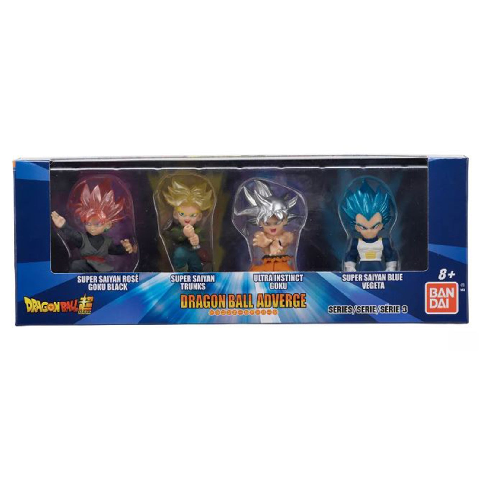 Bandai Dragon Ball Adverge Series 3 Action Figure Set - Super Saiyan Rose Goku, Future Trunks, SS Goku & Vegeta - Perfect for Collectors, Display & Anime Battles